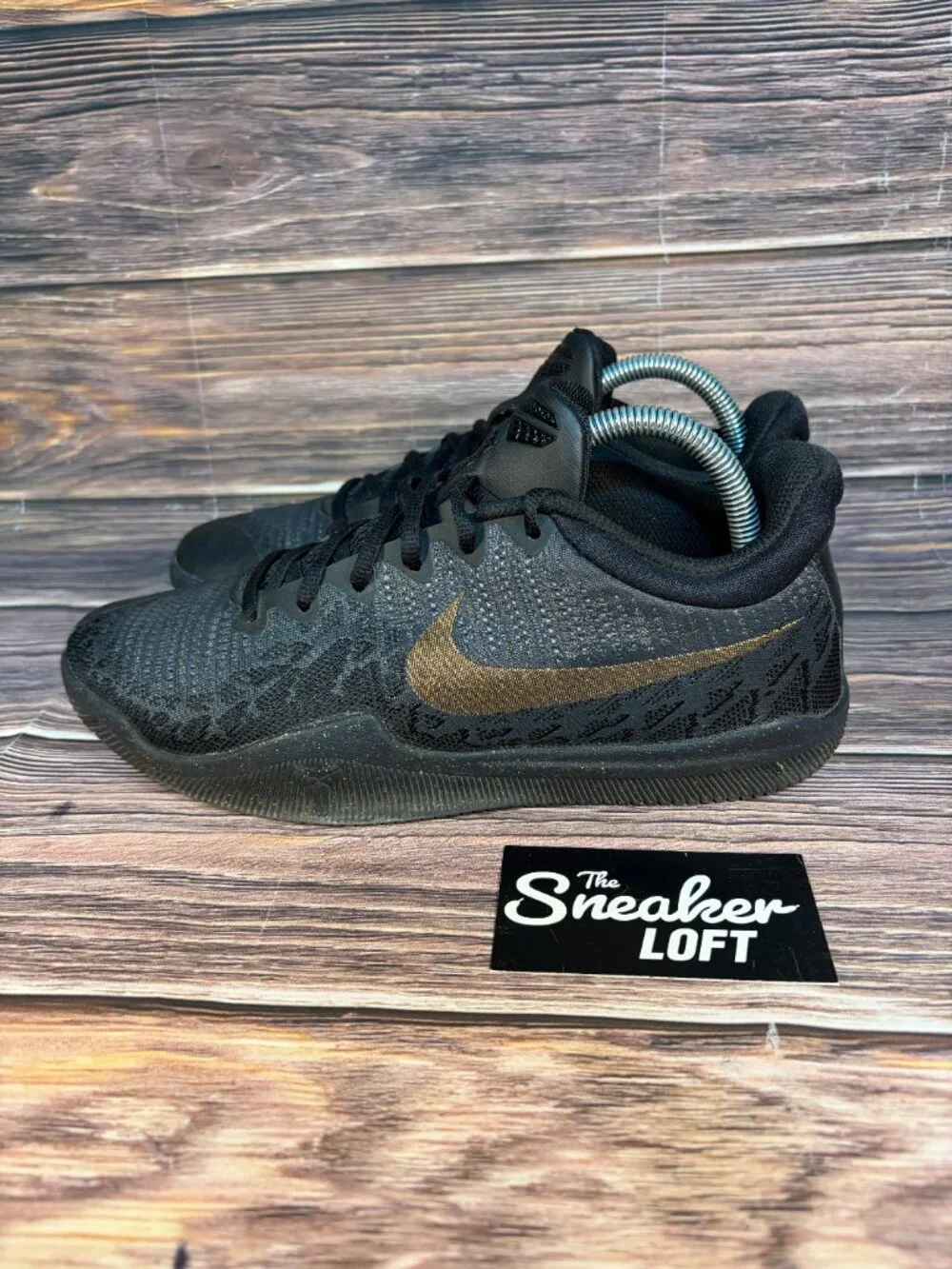 Nike Mamba Rage Men's Black Metallic Gold Basketball Shoes Size‎ 8